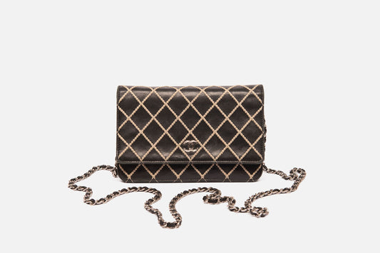 Chanel Black & White Whip Stitch WOC