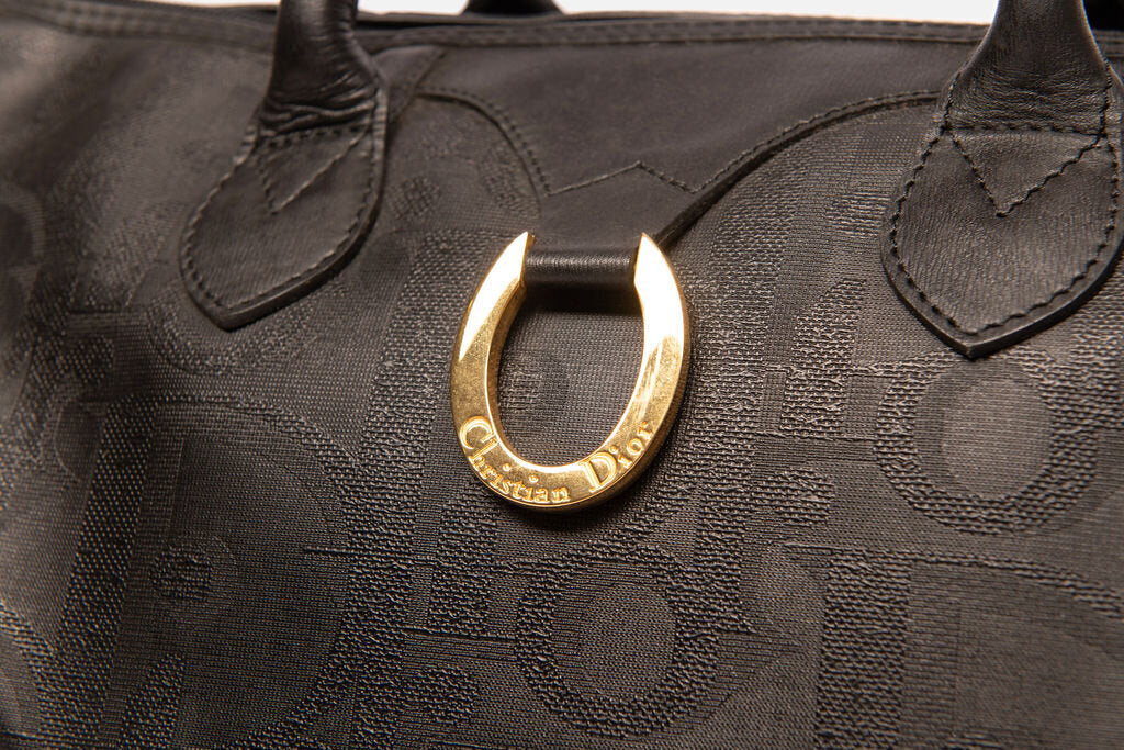 Christian Dior Large Black Boston Bag