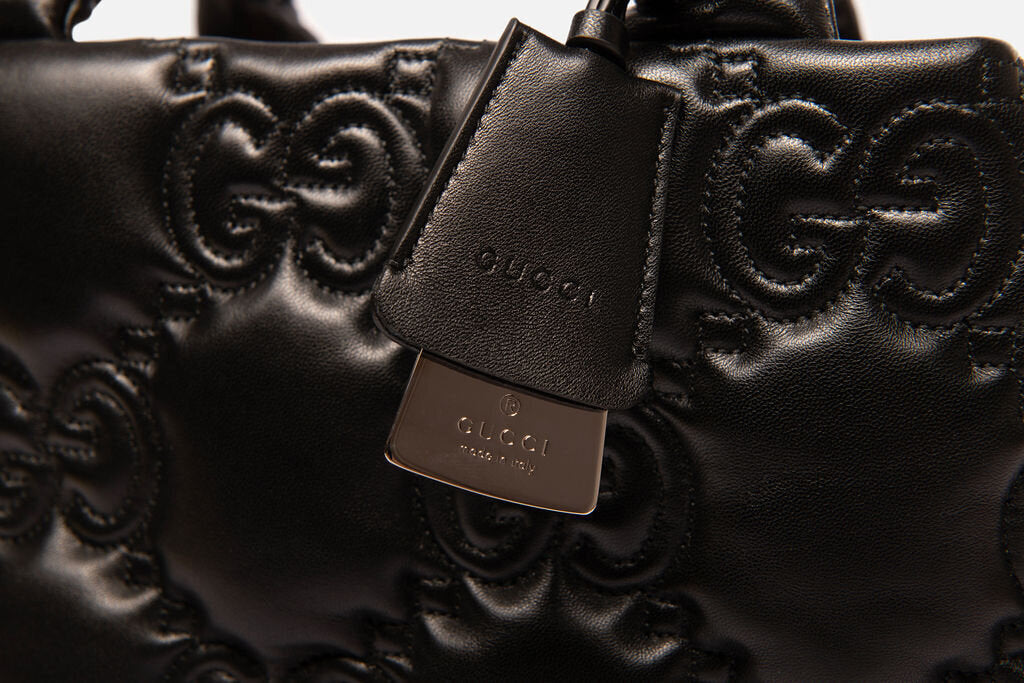 Gucci Black Matellase Tote