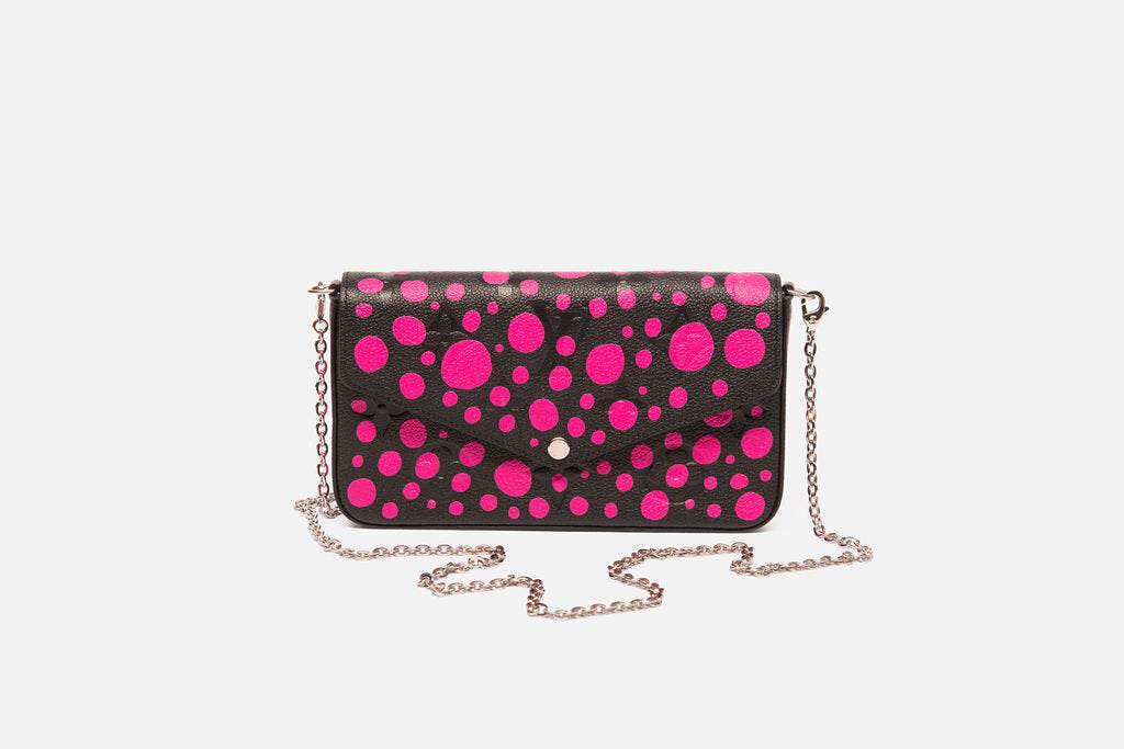 Louis Vuitton Black & Fuchsia Polka Dot Empreinte Felicie