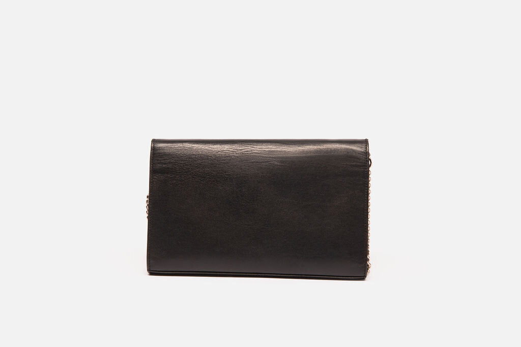 Saint Laurent Black Leather Star Embroidered Crossbody