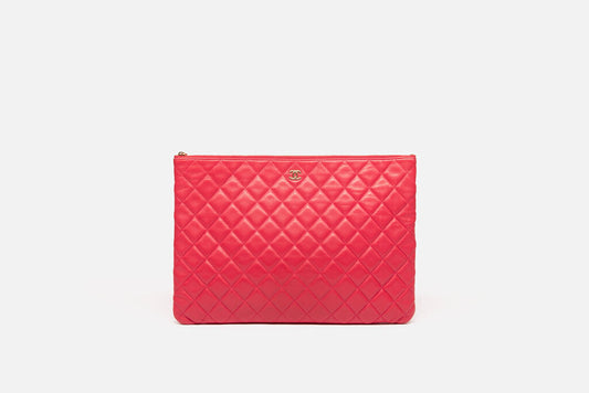 Chanel Pink Quilted O Case