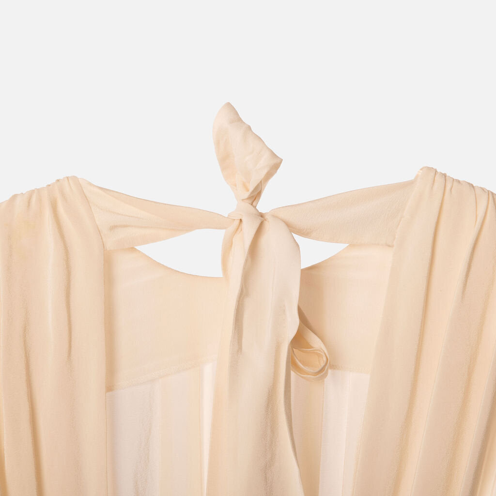 Miu Miu Ivory Silk Ruched Mini Dress (2012)