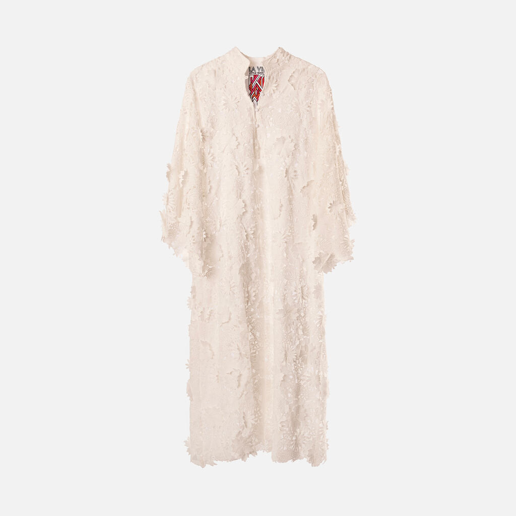 La Vie White Lace Caftan