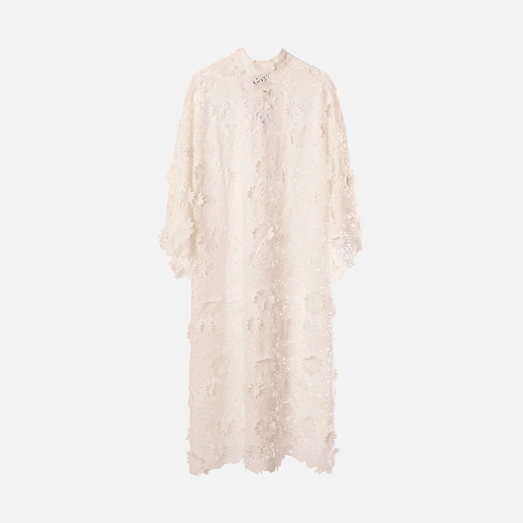 La Vie White Lace Caftan