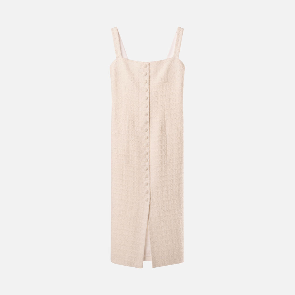 Liberowe White Cotton Tweed Dress