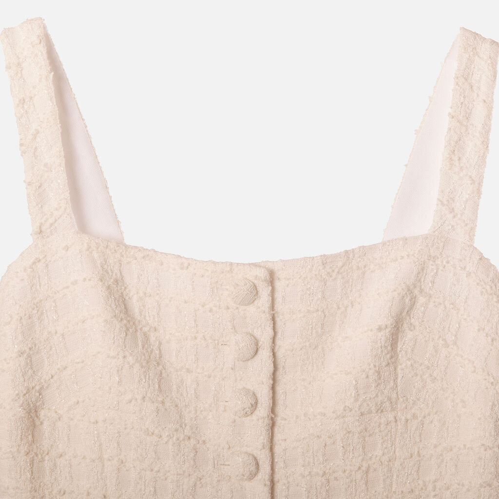 Liberowe White Cotton Tweed Dress