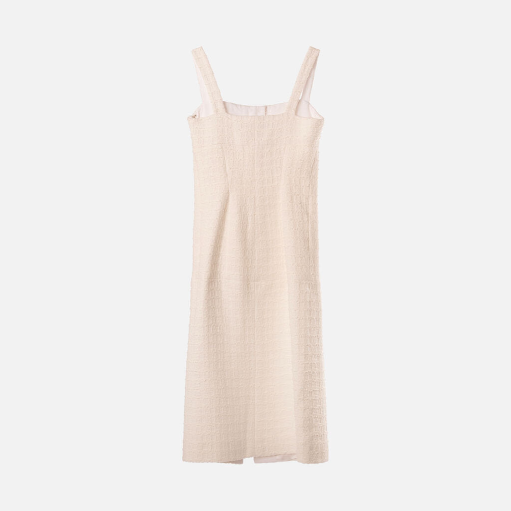 Liberowe White Cotton Tweed Dress