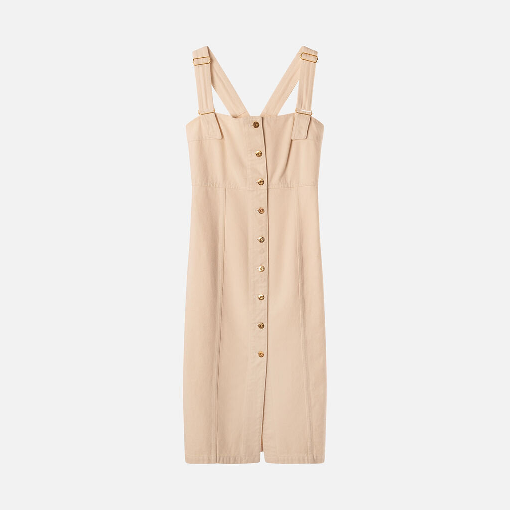 Patou Cream Denim Midi Dress
