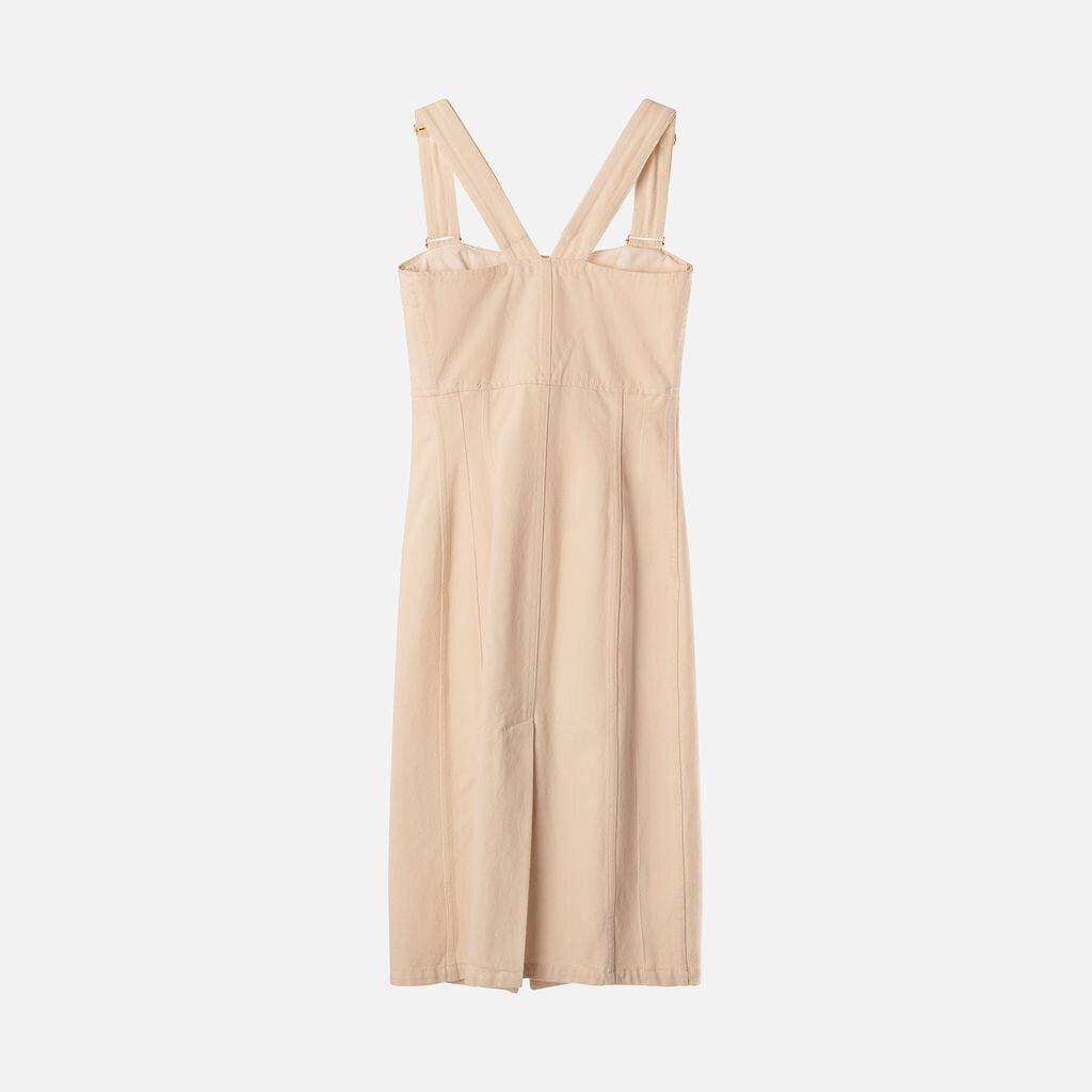 Patou Cream Denim Midi Dress