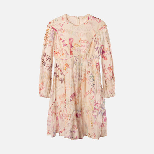 Zimmerman Cream & Pink Linen Mini Dress