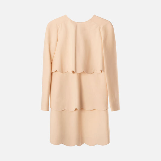 Valentino Pale Pink Wool & Silk Tiered Dress