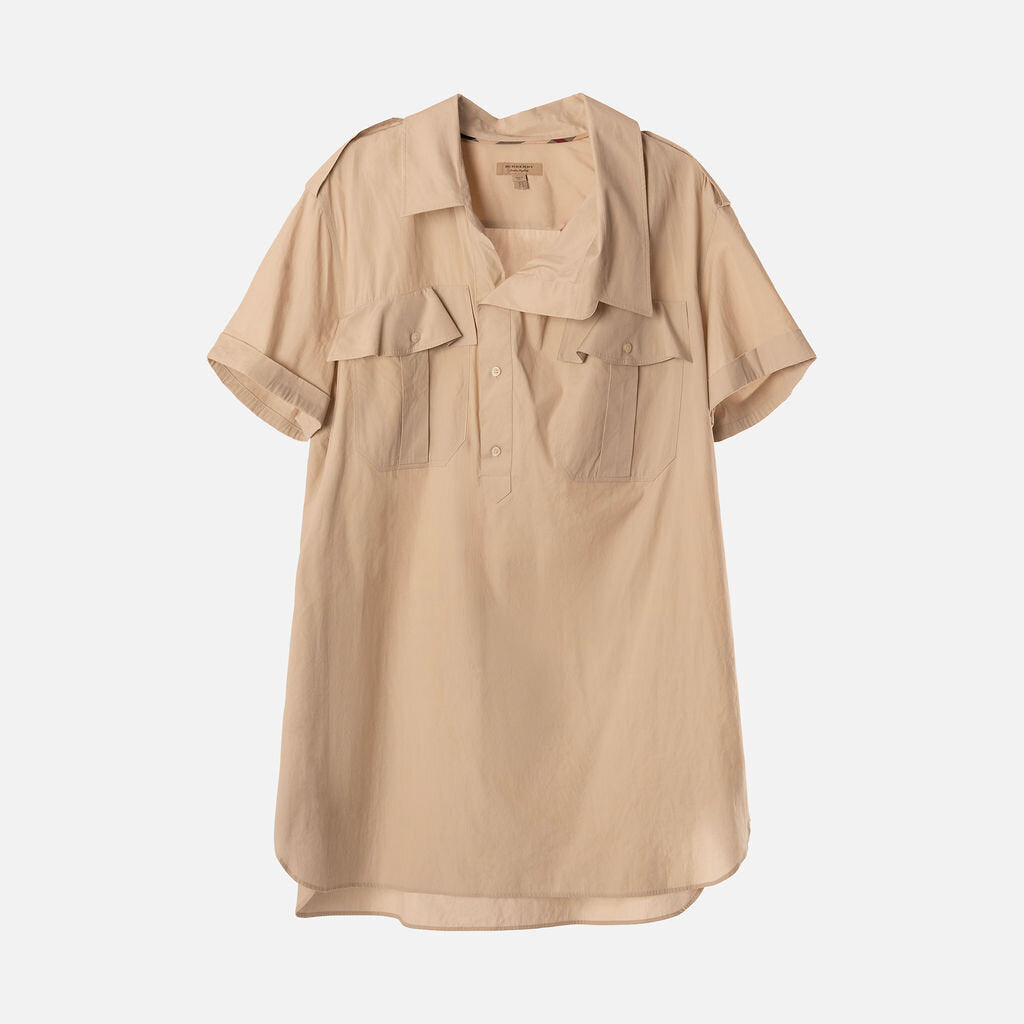 Burberry Taupe Cotton Shirt Dress
