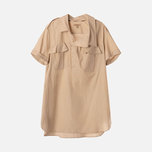 Burberry Taupe Cotton Shirt Dress