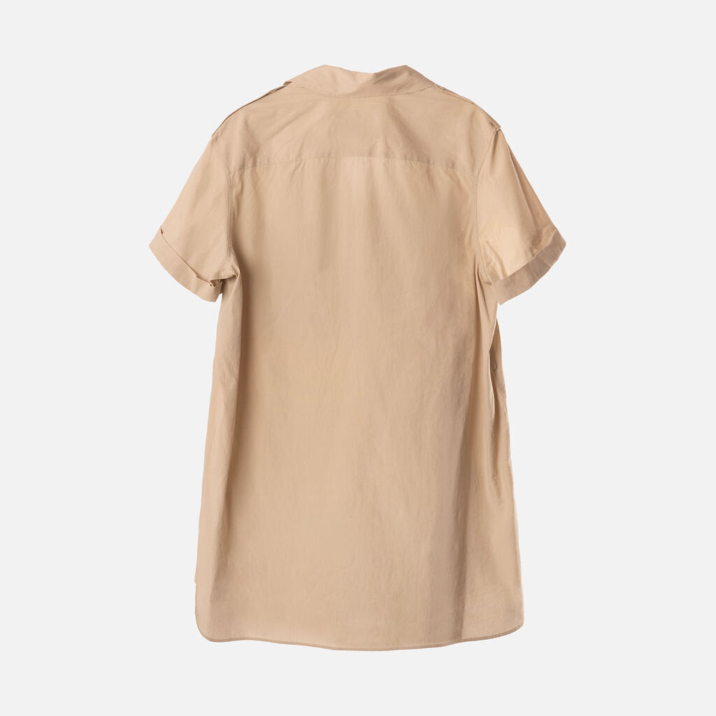 Burberry Taupe Cotton Shirt Dress