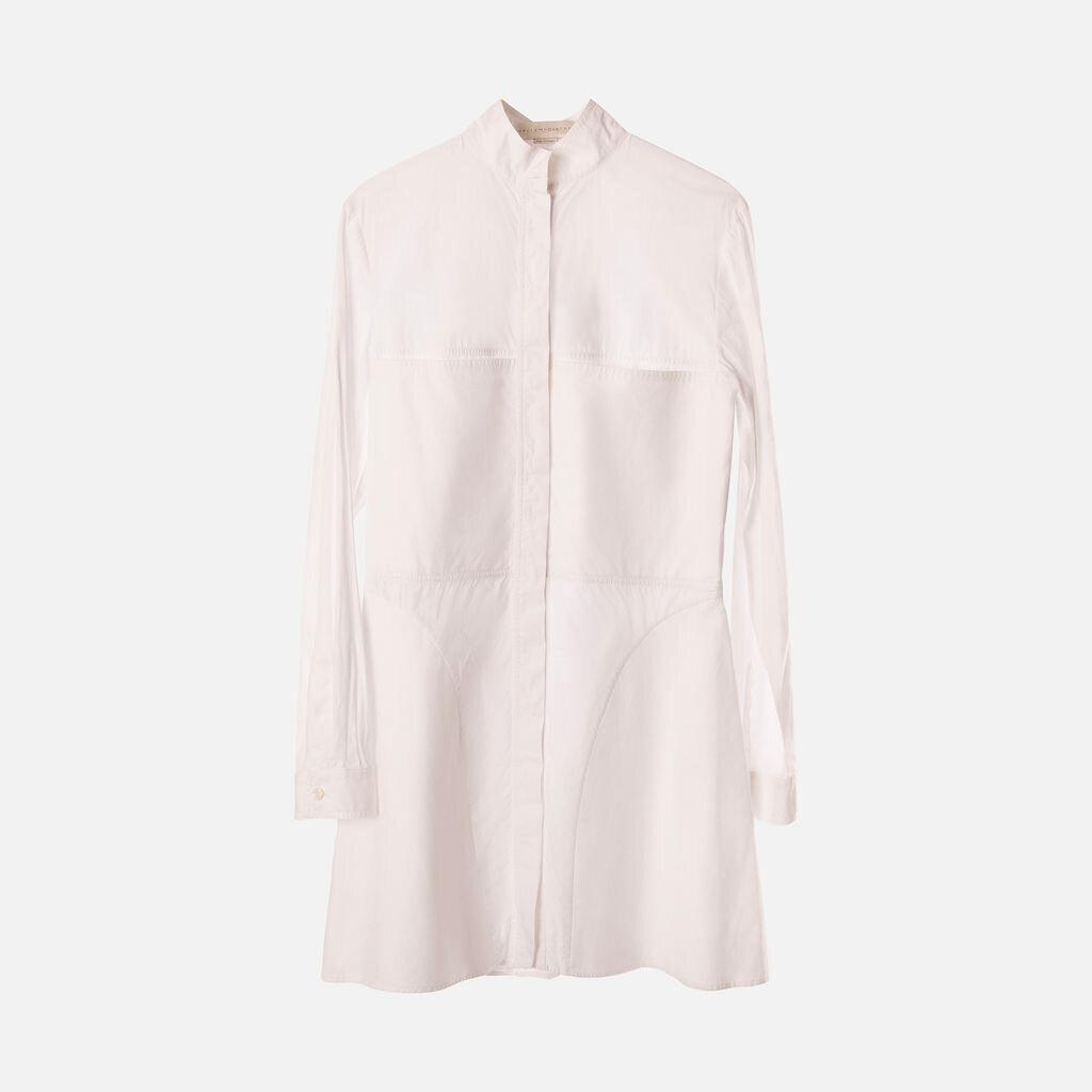 Stella McCartney White Cotton Paneled Shirt Dress