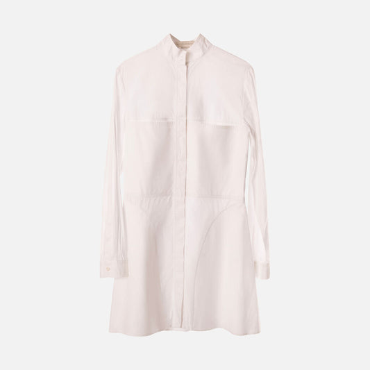 Stella McCartney White Cotton Paneled Shirt Dress