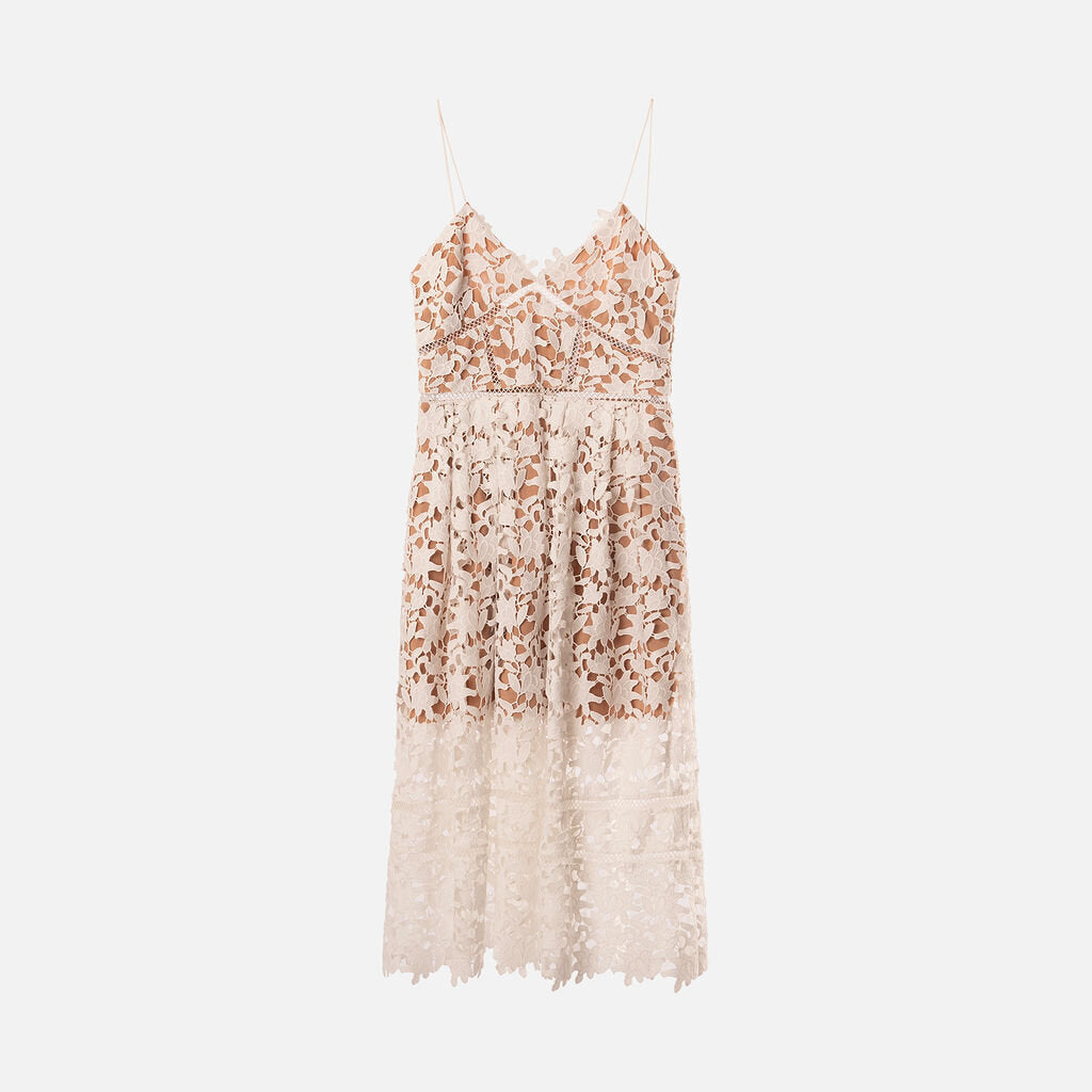 Self-Portrait White Poly Lace Dress