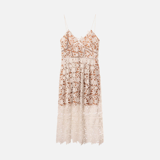 Self-Portrait White Poly Lace Dress