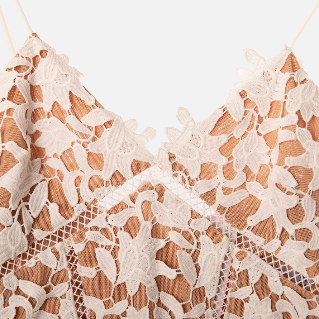 Self-Portrait White Poly Lace Dress