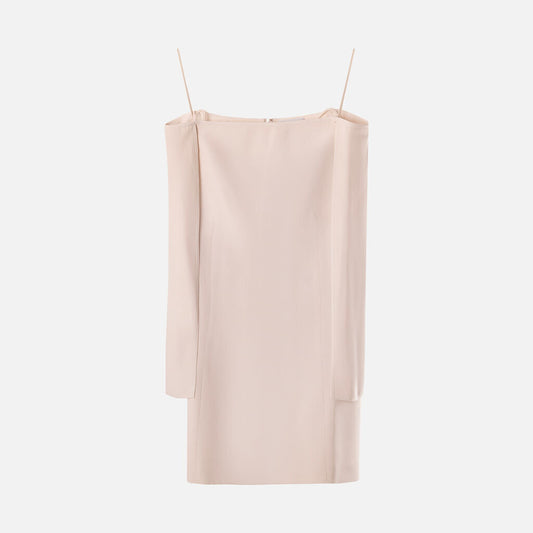 Kaufman Franco Cream Silk Split Sleeve Dress