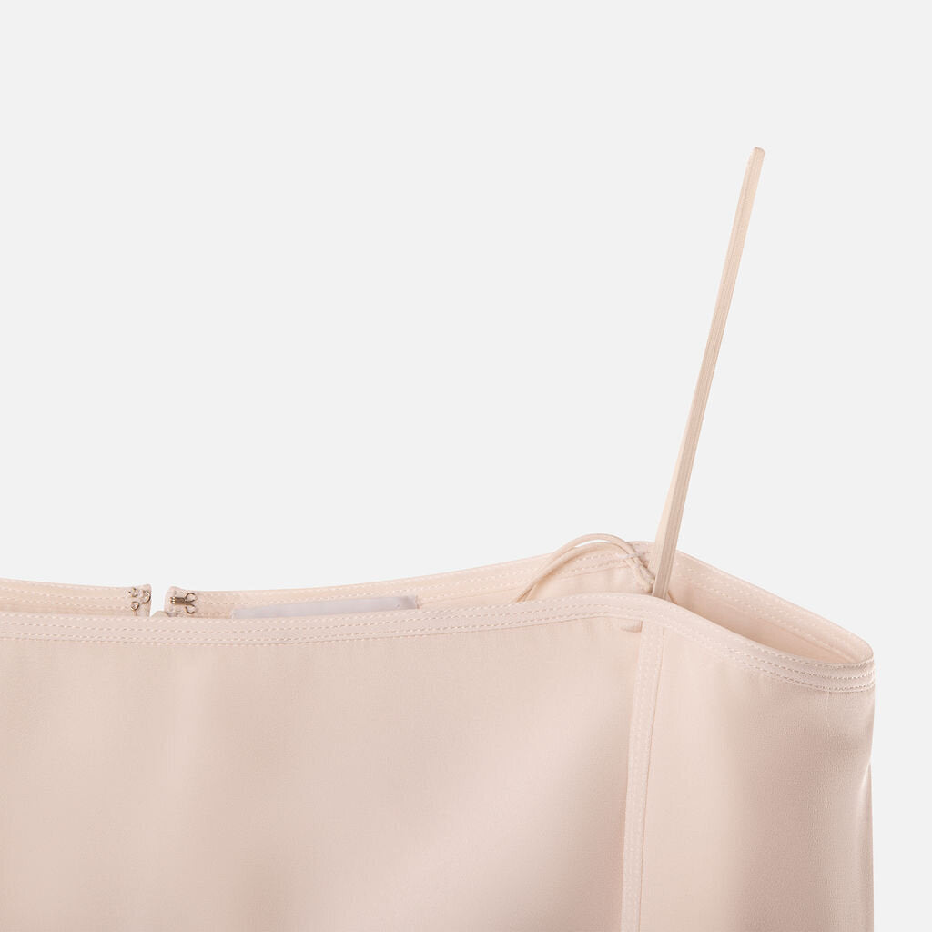 Kaufman Franco Cream Silk Split Sleeve Dress