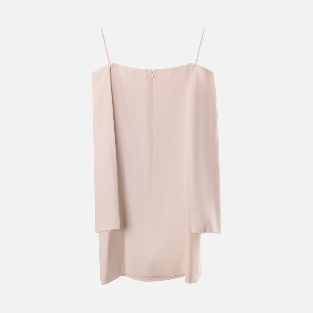 Kaufman Franco Cream Silk Split Sleeve Dress