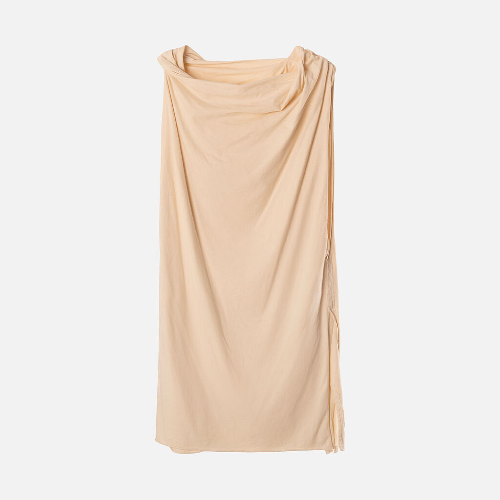 Rick Owens Cream Cowl Neck Mini Dress