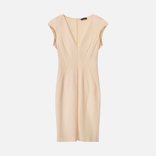 Tom Ford Cream Viscose Sleeveless Dress