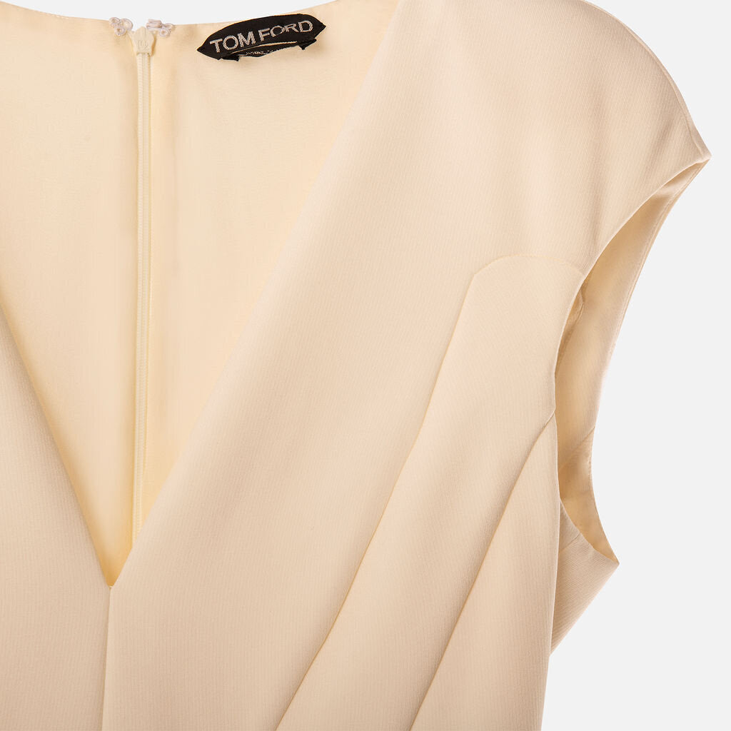 Tom Ford Cream Viscose Sleeveless Dress