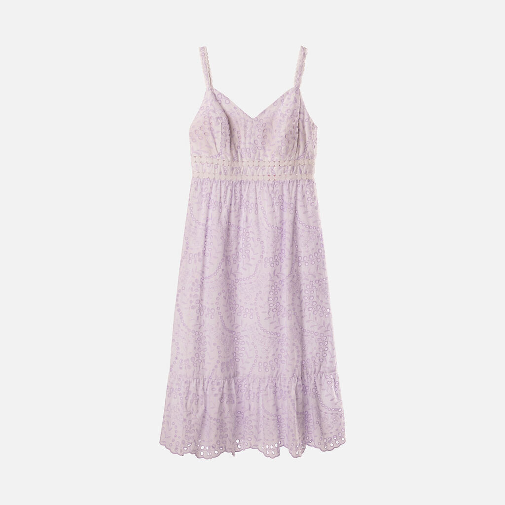 Lilly Pulitzer Purple & White Cotton Eyelet Midi Dress