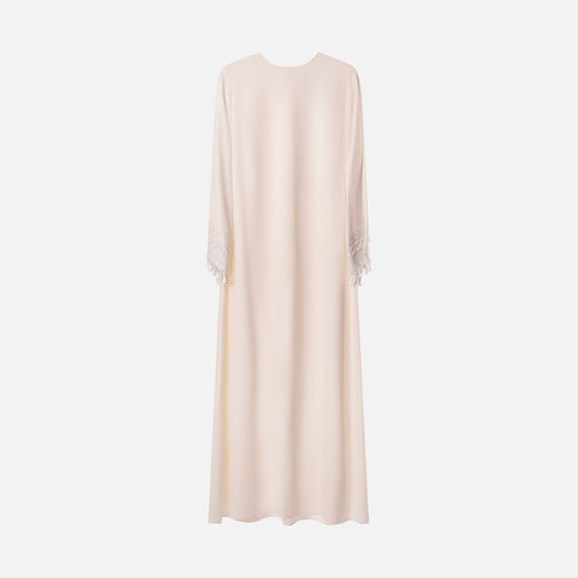 Andrew GN White Tassel Sleeve Caftan Dress