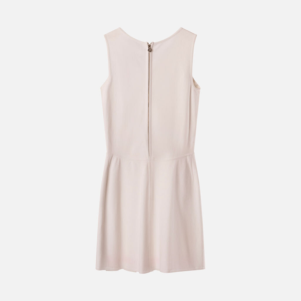 Chanel White Viscose & Poly Pleated Dress