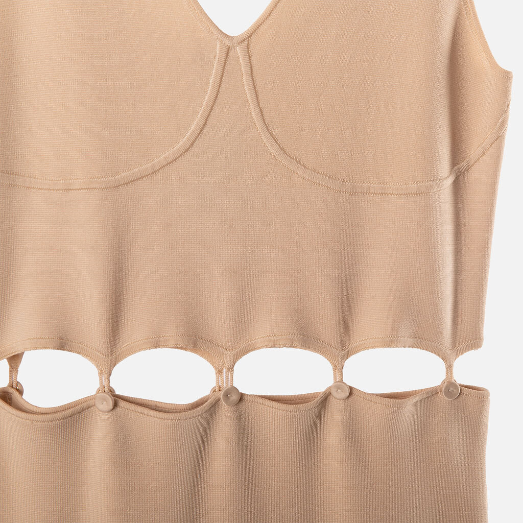 Nanushka Cream Sleevless Knit Dress