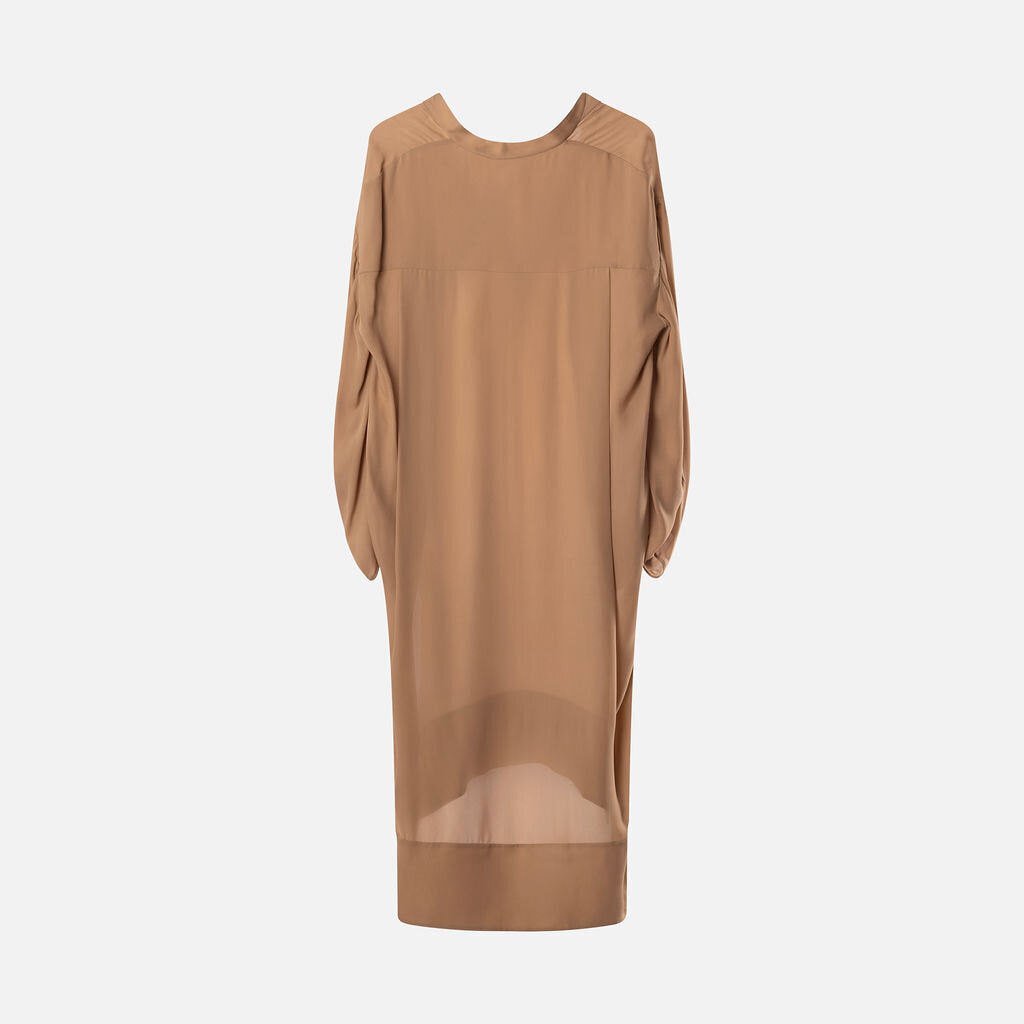 Khaite Beige Silk Midi Dress