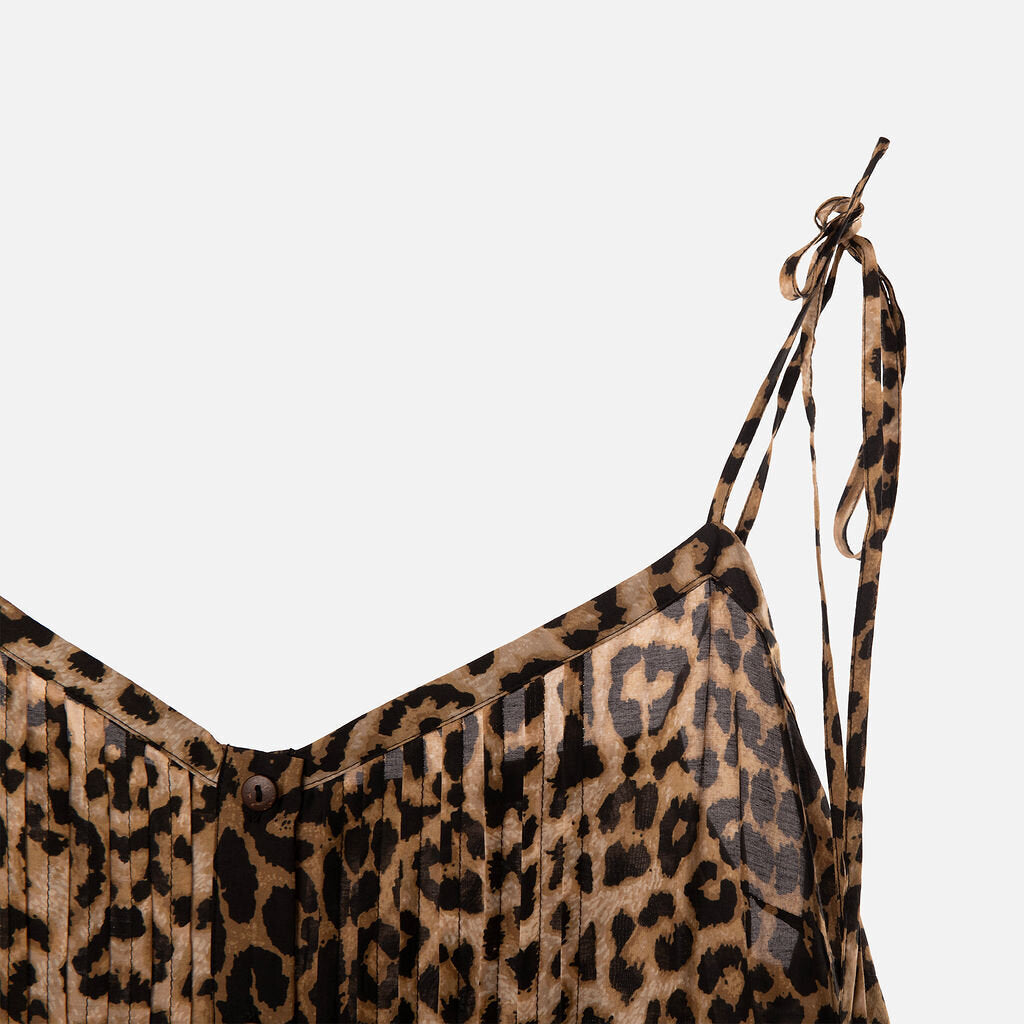 Veronica Beard Leopard Print Cotton & Silk Maxi Dress