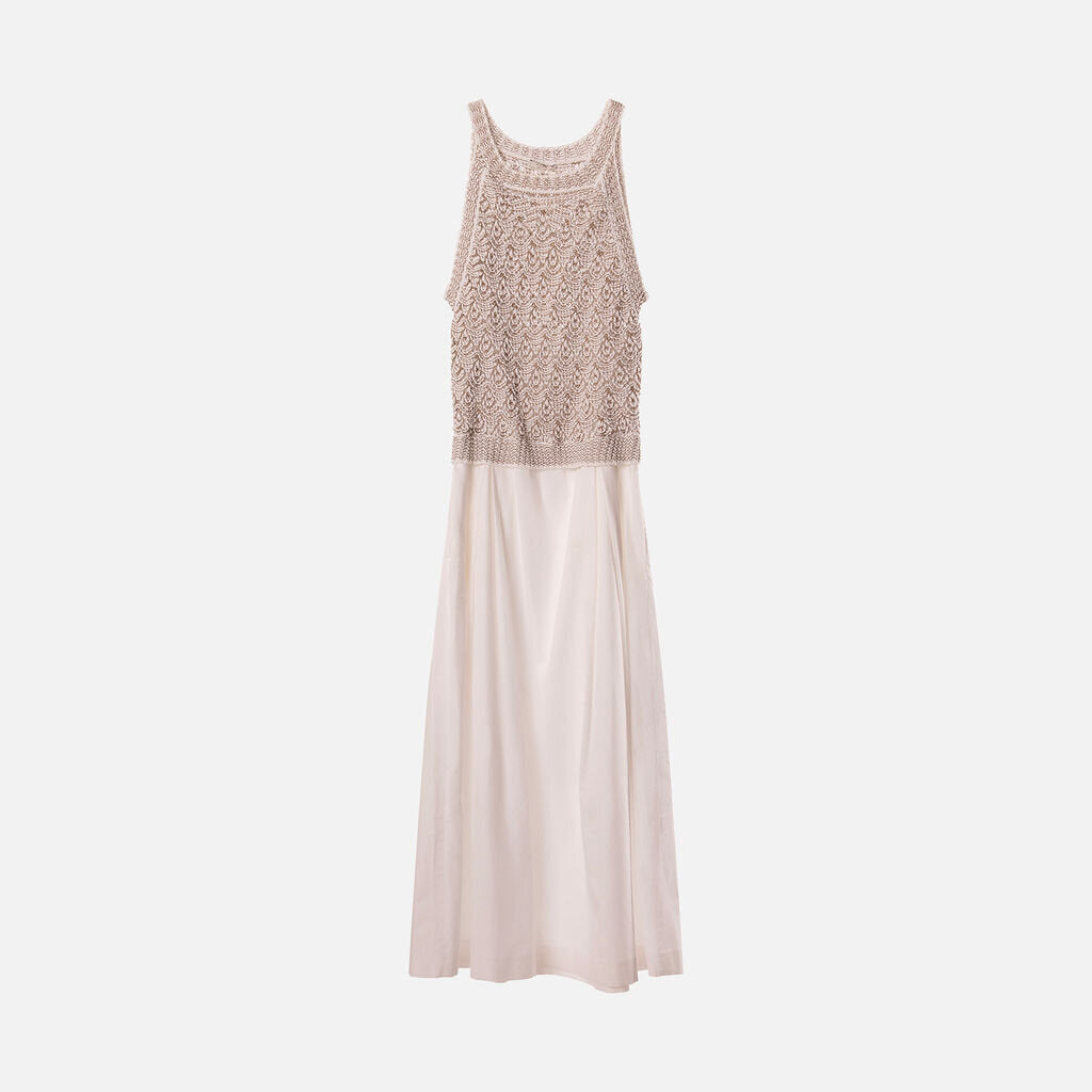Peserico White Cotton Crochet Midi Dress