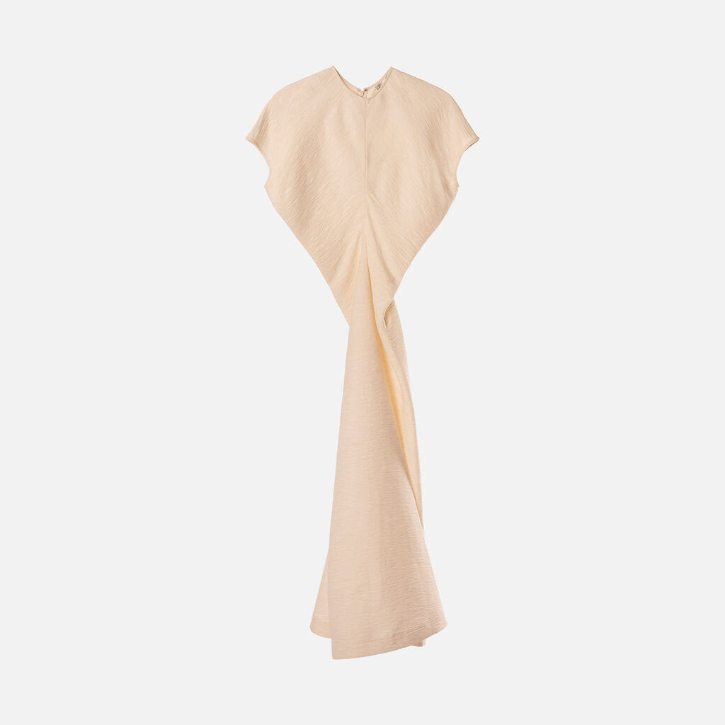 Toteme Cream Viscose Slouch Waist Dress