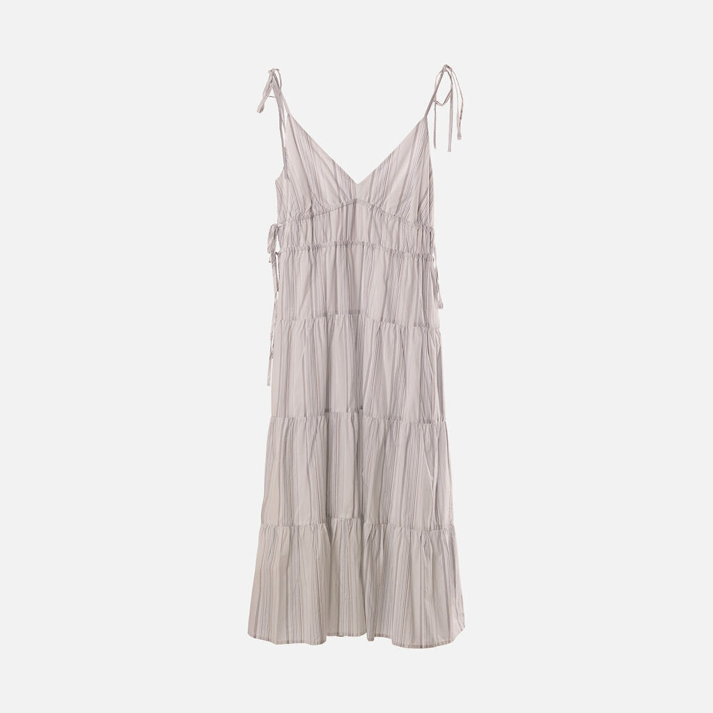 Rails White & Multi Stripe Cotton & Lyocell Midi Dress