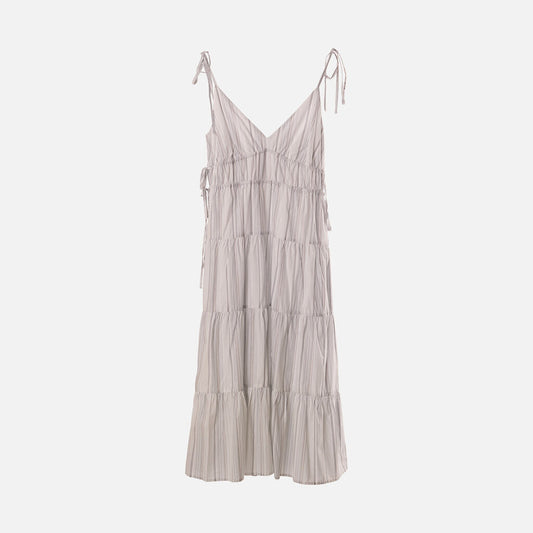 Rails White & Multi Stripe Cotton & Lyocell Midi Dress