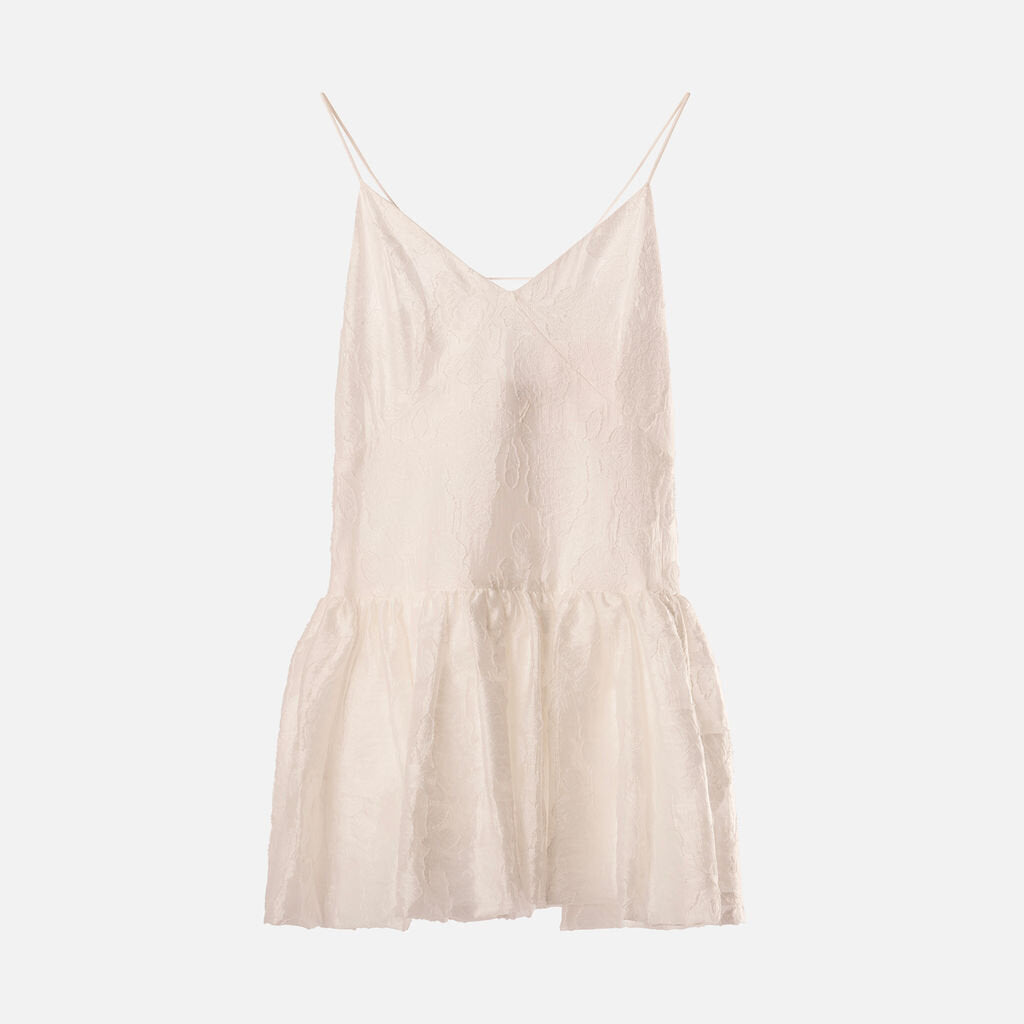 Caroline Constas White Drop Waist Mini Dress