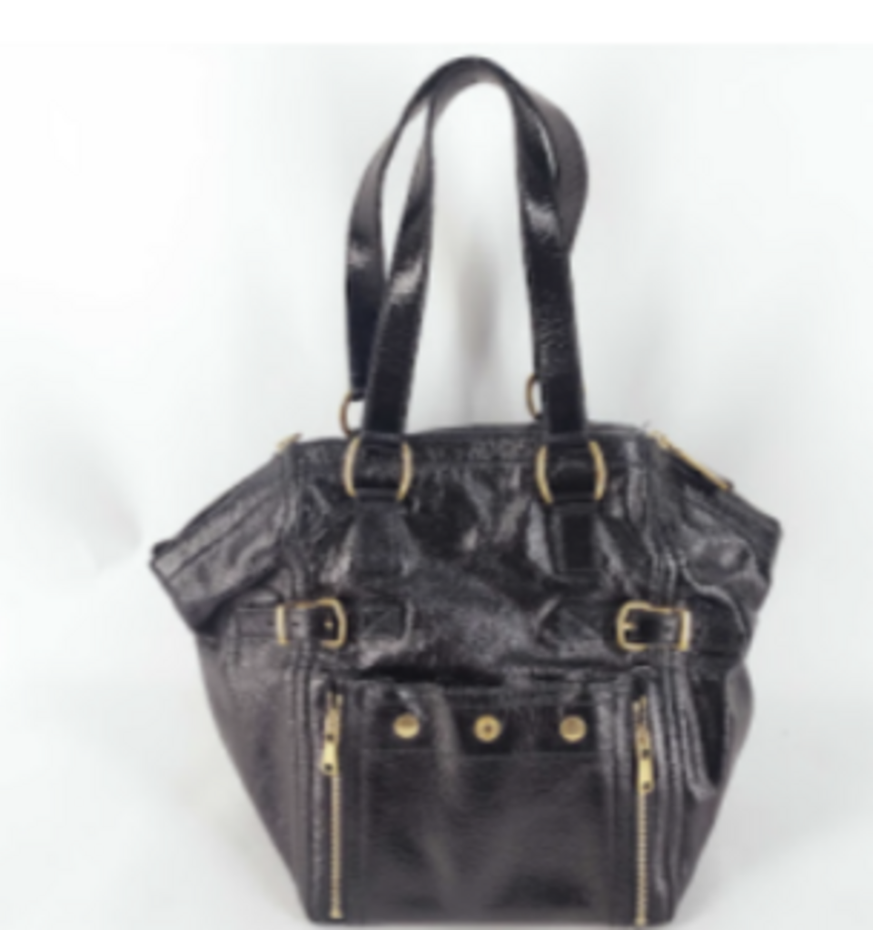 Black Leather Studded Shoulder Bag