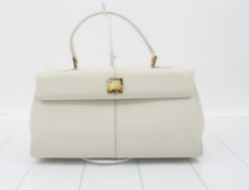 White Leather Top Handle Bag
