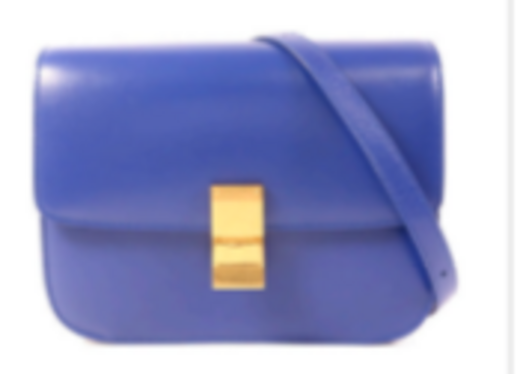 Blue Leather Box Bag
