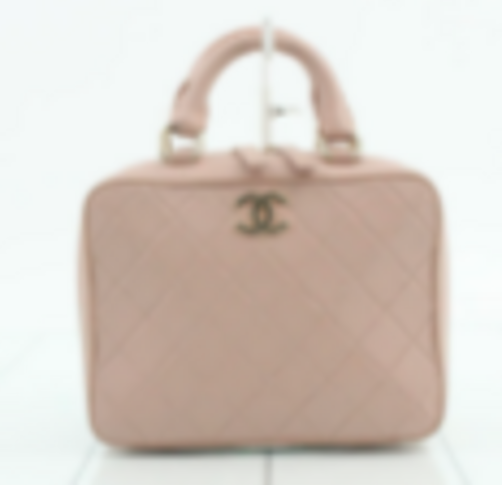 Tan Quilted Lambskin Vanity Bag