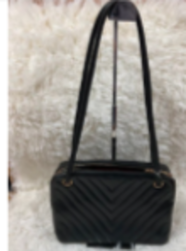 Black Chevron Box Bag