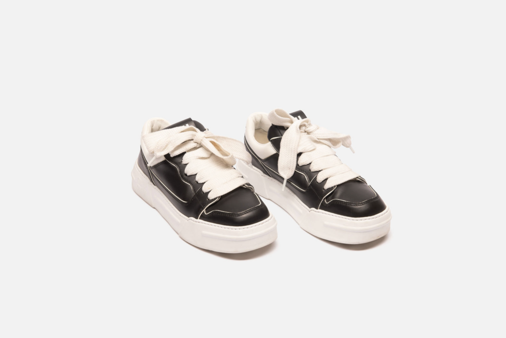 Miu Miu Black Leather Platform Sneakers