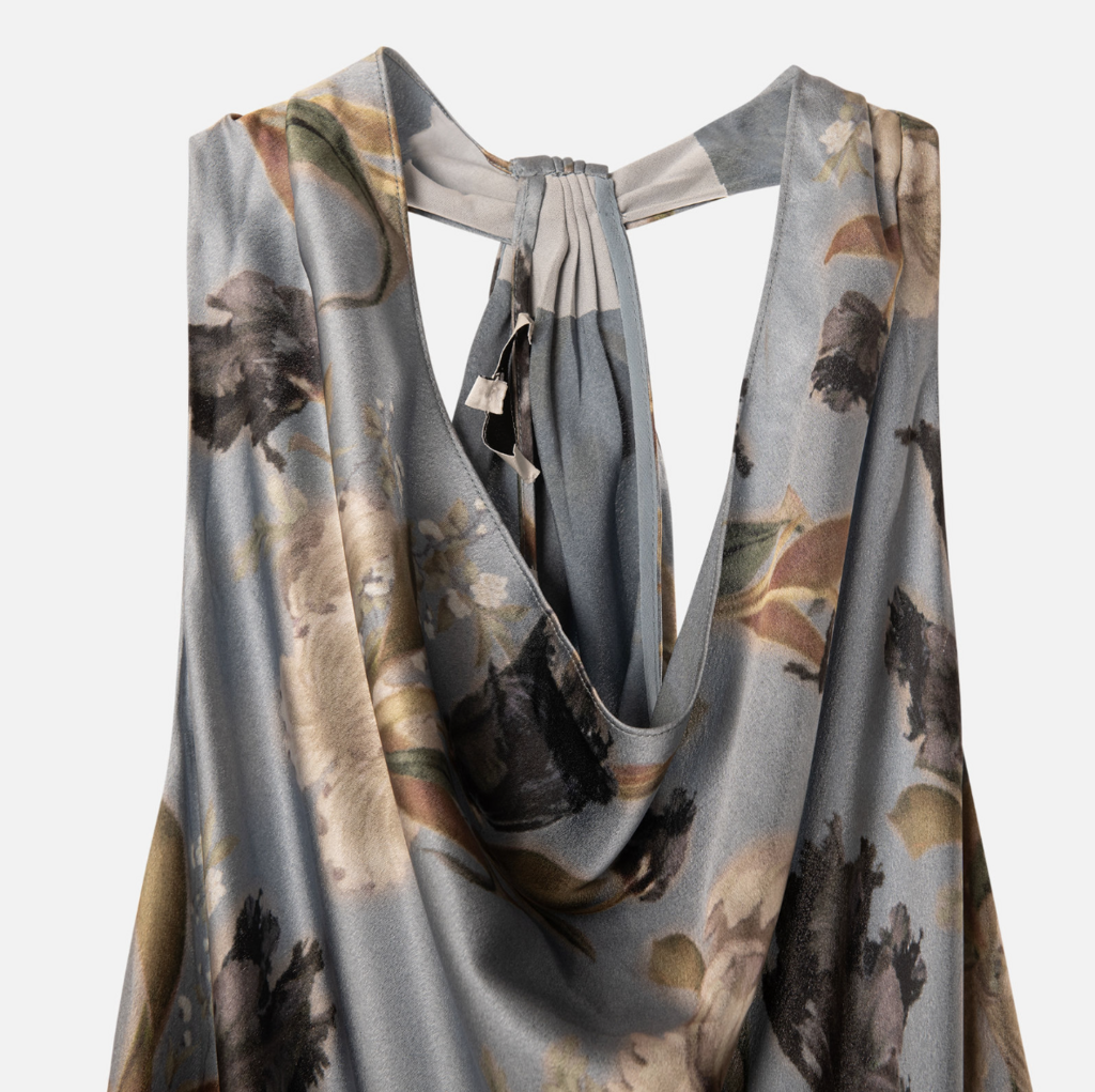 Vince Blue Floral Poly Maxi Dress (NWT 395)