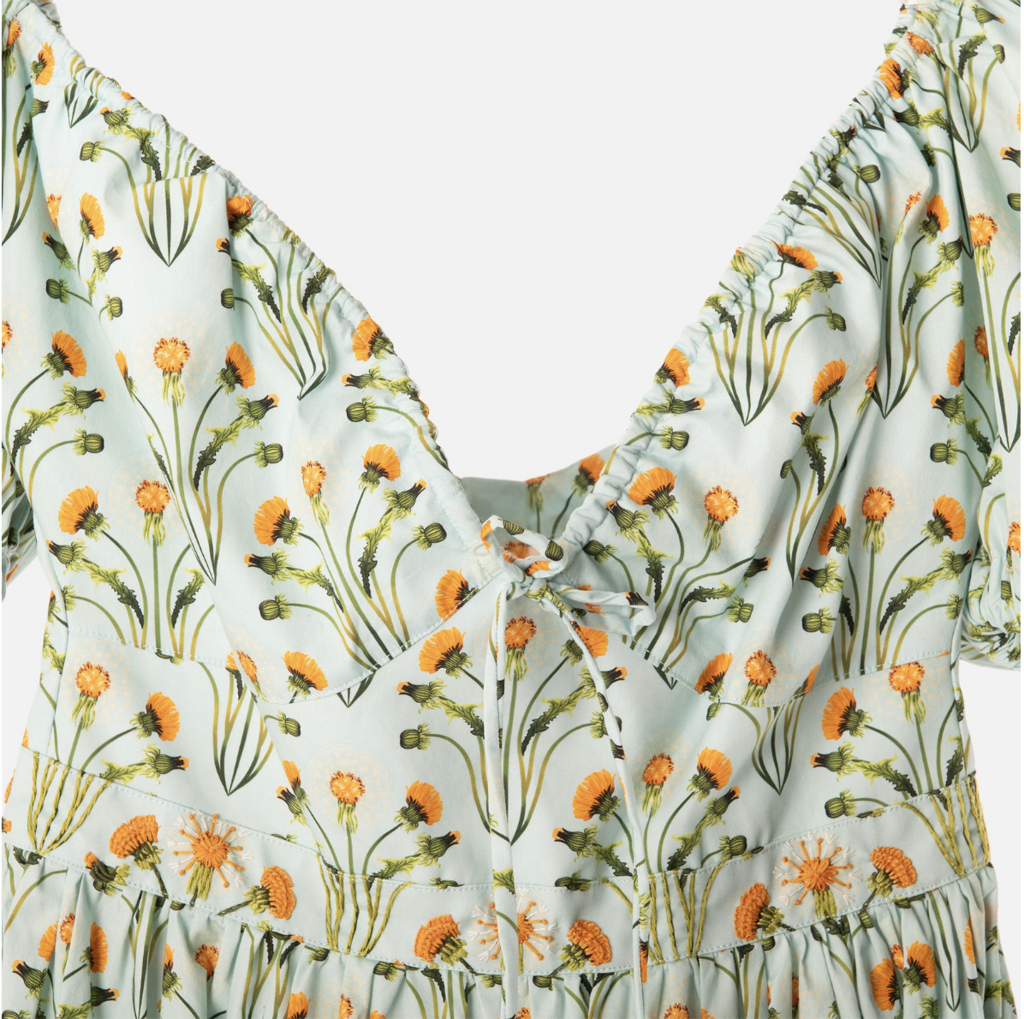 Agua Bendita Blue/Multi Dandelion Cotton Mini Dress (NWT)