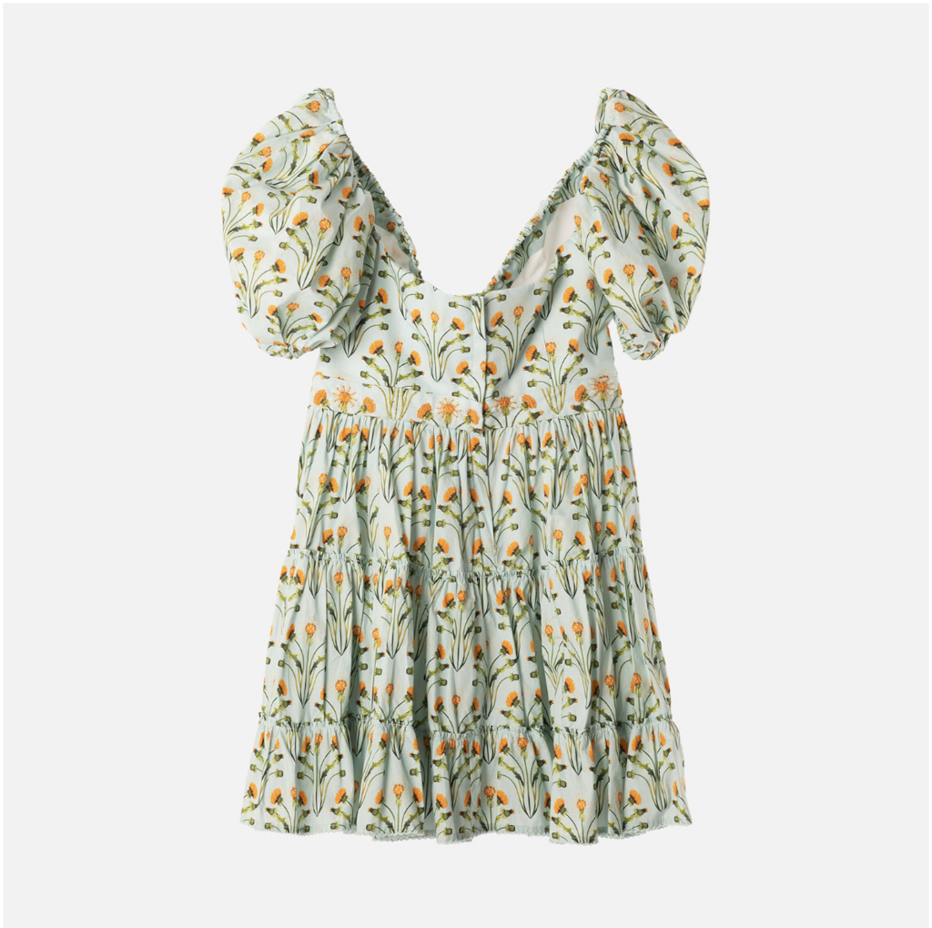 Agua Bendita Blue/Multi Dandelion Cotton Mini Dress (NWT)